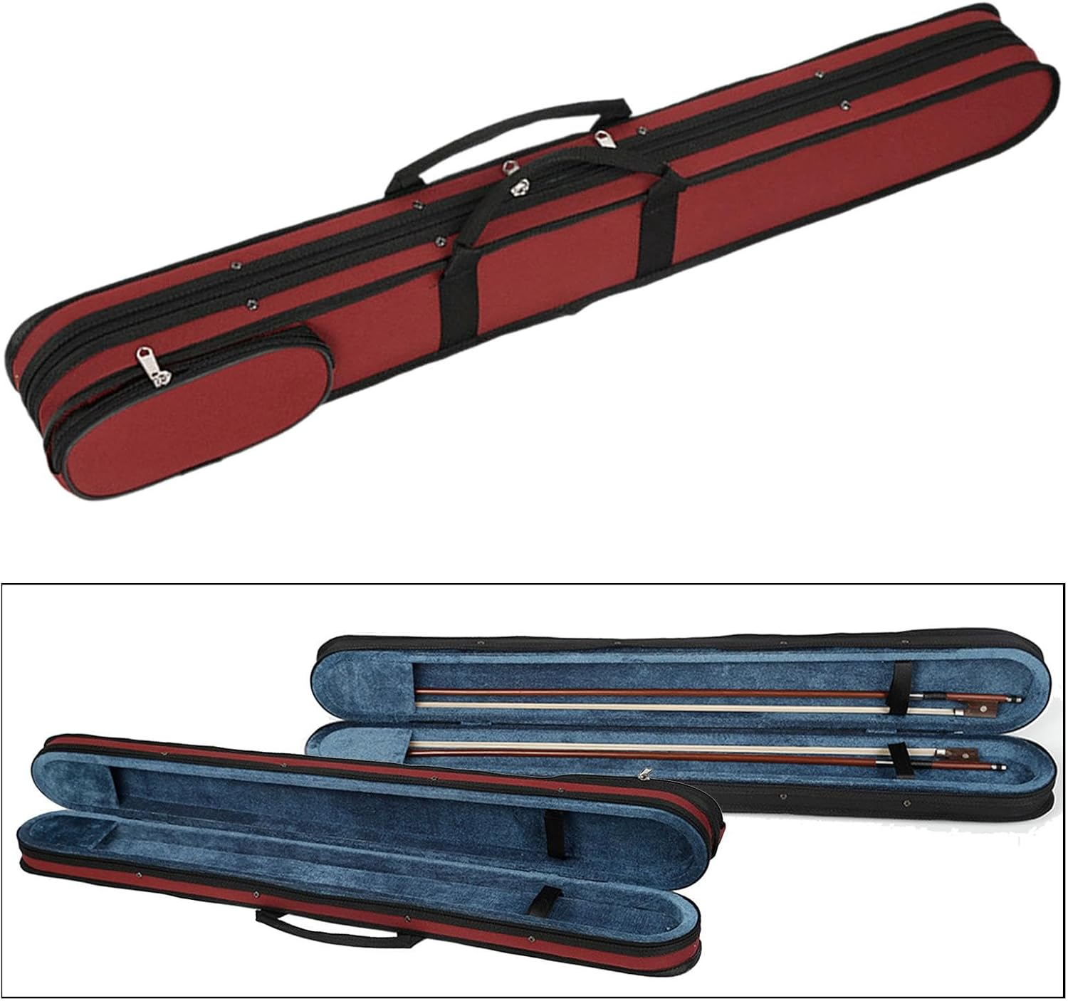 Colaxi Box Upright Double Bass Case Instrument Accessory Thick Padding String Bass Bag for Outdoor Stage Performance, Red
