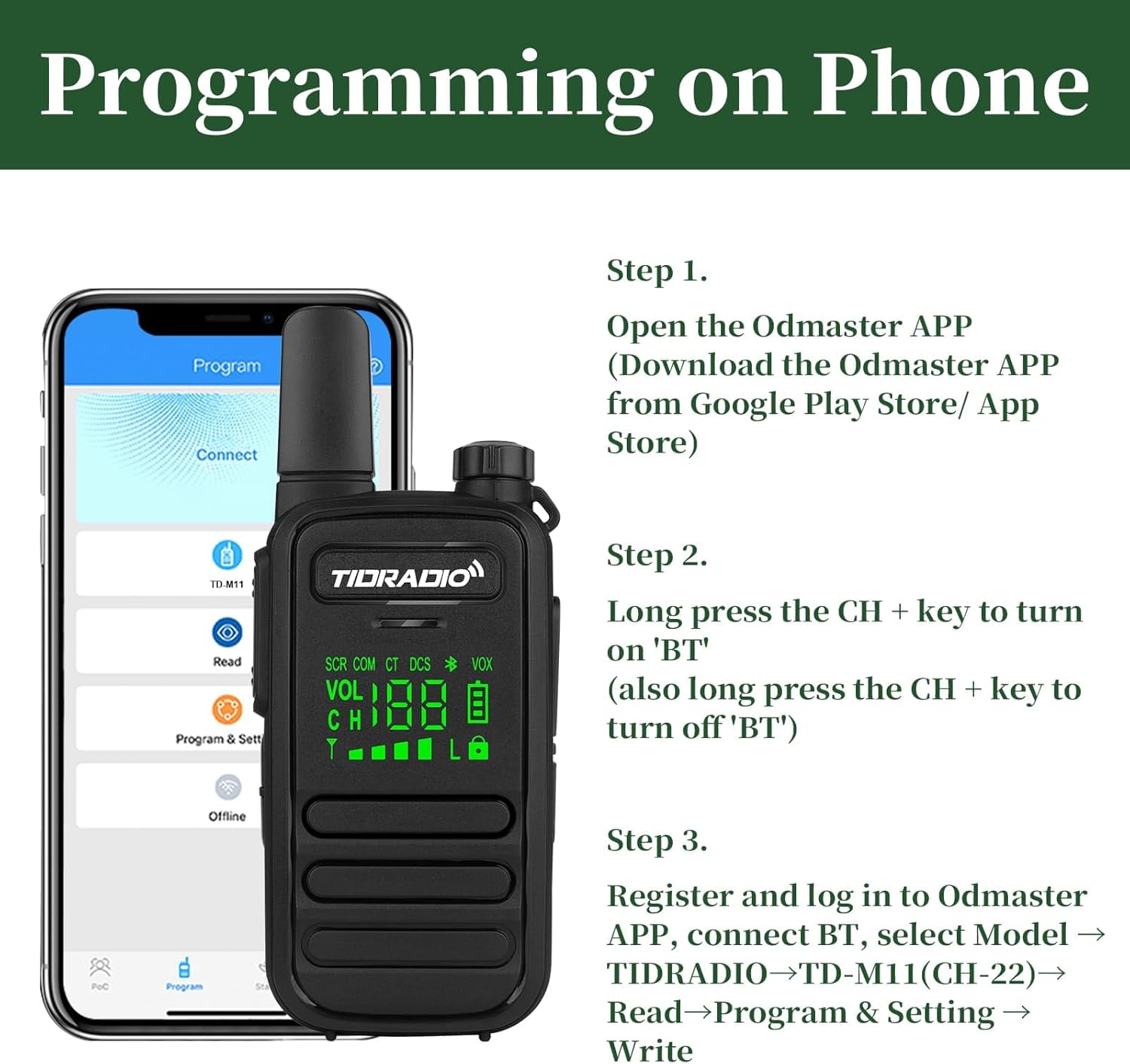 TIDRADIO TD-M11 Waterproof Walkie Talkies for Adults,Wireless Programming,Emergency NOAA Weather Radio,Frequency Copy,Long Range Two Way Radios with 6 Way Gang Charger,for School Church Business-6Pack