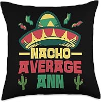 Vista 4 de Not Your Ordinary Name. Nacho Average Ann - Almohada (16 x 16 pulgadas), multicolor