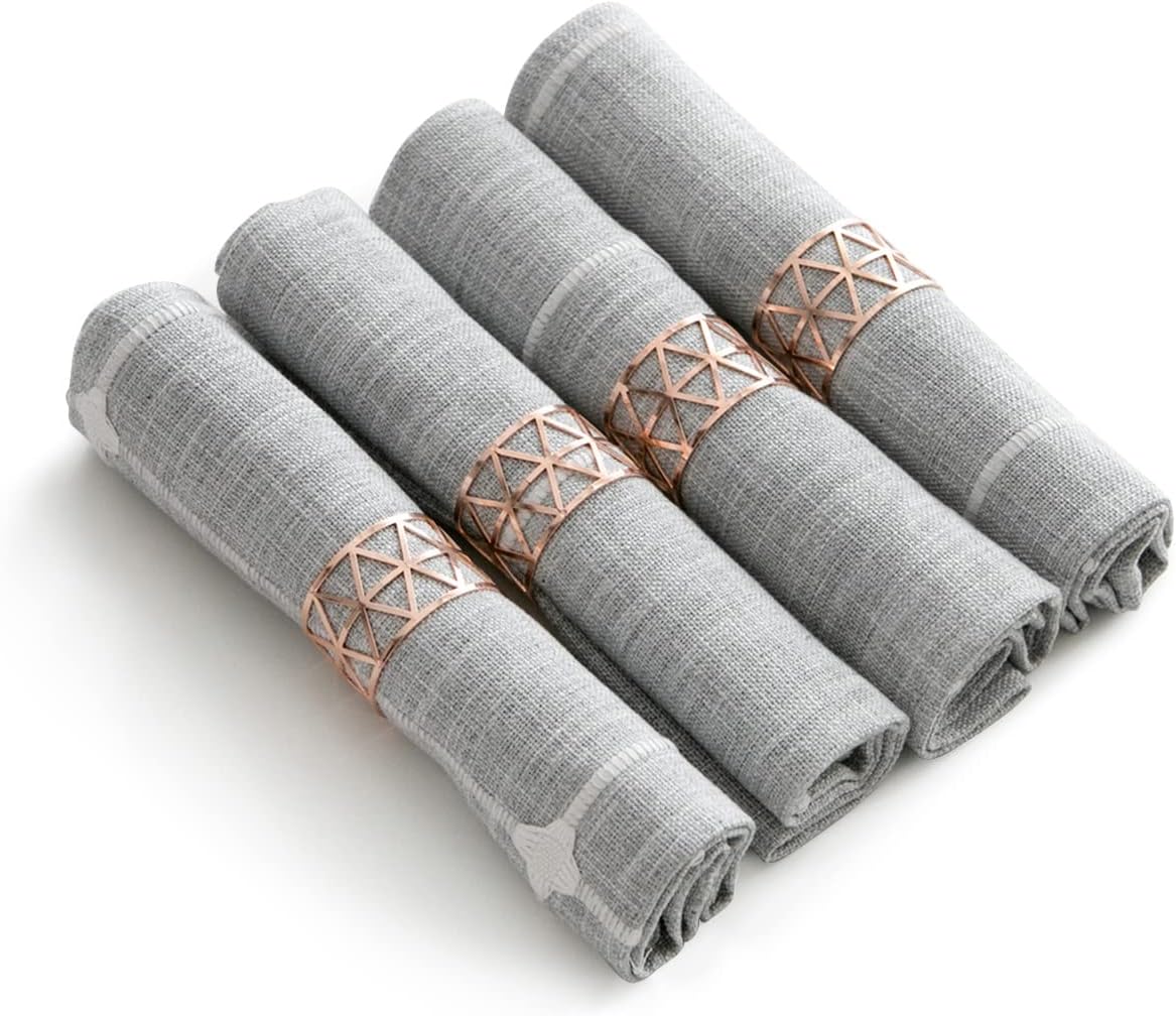 LIGHT GRAY NAPKINS W/ DOUBLE STITCHING - SET OF 4 main image 0