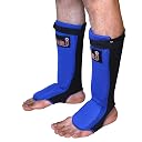 USI Universal Shin Pad, 850MT Padded Shin Pads for Men & Women, Muay Thai MMA Kickboxing Shin Guards, Leg Protection Pads, MMA Martial Arts Sparring Training Gear, Karate Boxing Taekwondo (M, Blue) gallery image