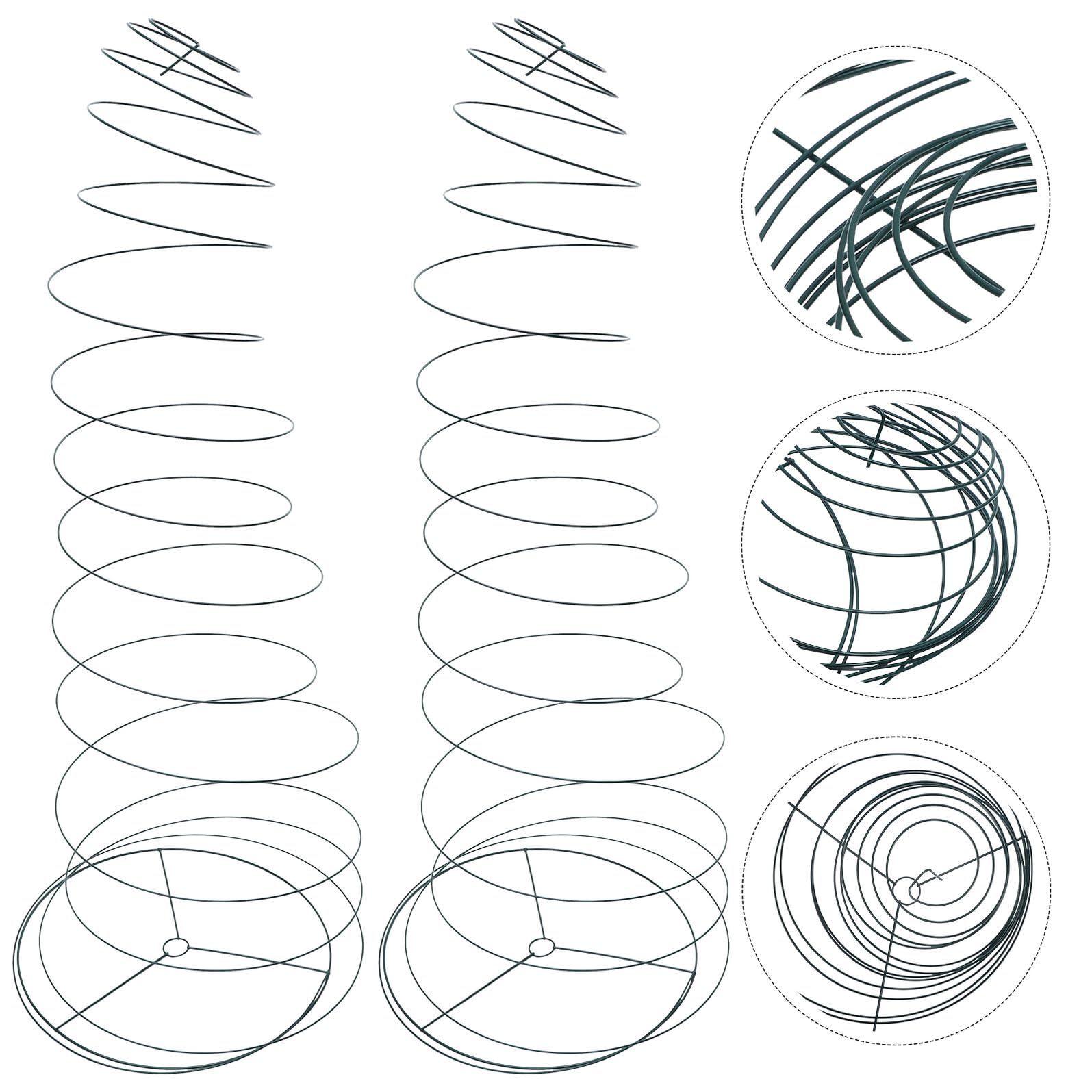 2 Stück Teiliges Edelstahl Spiral pflanzenstützset Verstellbare Rankhilfe für Tomaten und Gemüse Langlebiger Pflanzensupport für Garten Balkon und Terrasse Stabiler