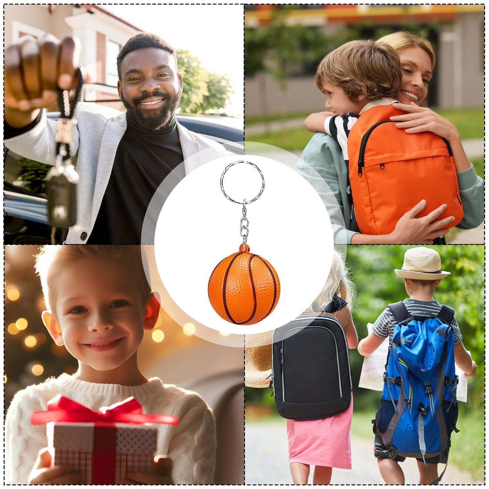 24 Portachiavi A Forma Di Pallacanestro - Ciondoli Sportivi Per Bomboniere, Regali E Decorazioni