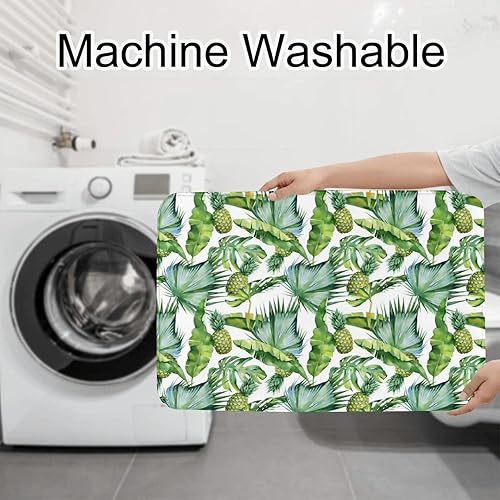 Miniatura 6 de Pineapple Maple Leaf Bathroom Rugs and Mats Sets 3 Piece, Ultra Soft Non Slip Absorbent Microfiber Bath Rugs and U-Shaped Toilet Rug, Bathroom Floor