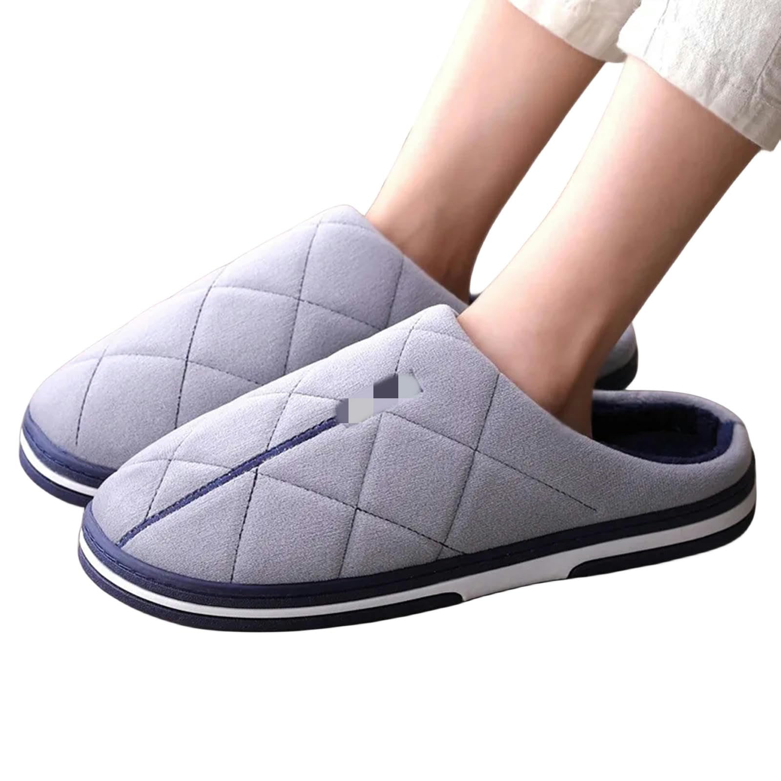 MdybF Chaussons Femme Hommes Automne Hiver Chaud Grande Taille Coton Pantoufles Maison Chambre À Coucher