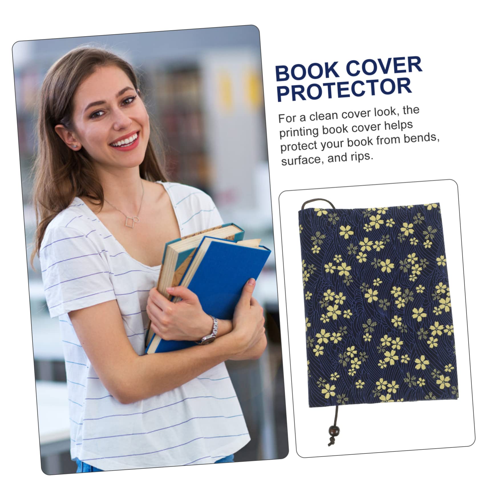 4 Pièces couverture de livre en tissu fait main couvertures de livre de taille a5 cahiers a5 bookcase protège cahier couverture de livre lavable toile de livre pour la reliure Navy