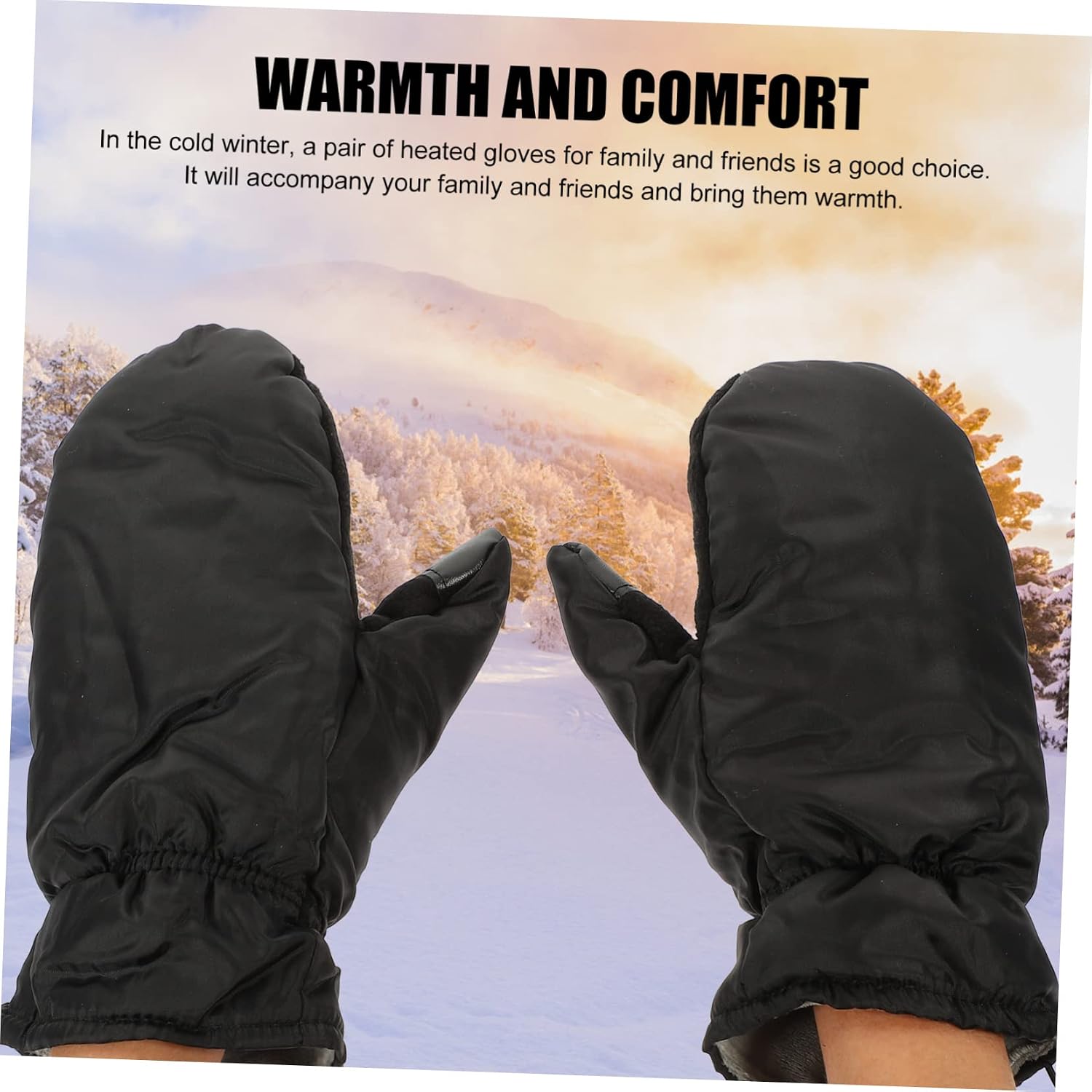 1 Set USB Heated Thermal Gloves for Outdoor Sports Comfortable Heating Mitts with Superior Grip for Hiking Camping Fishing and Skiing Warmth for Active Use