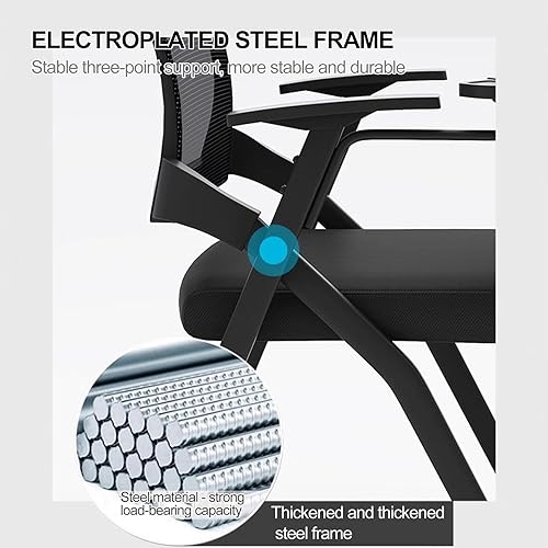 Miniatura 7 de 2 Pcs Office Folding Chair with Writing Desk, Mesh Guest Reception Chair, Portable Backrest Office Chair for Office, Training, Meeting(Orange)