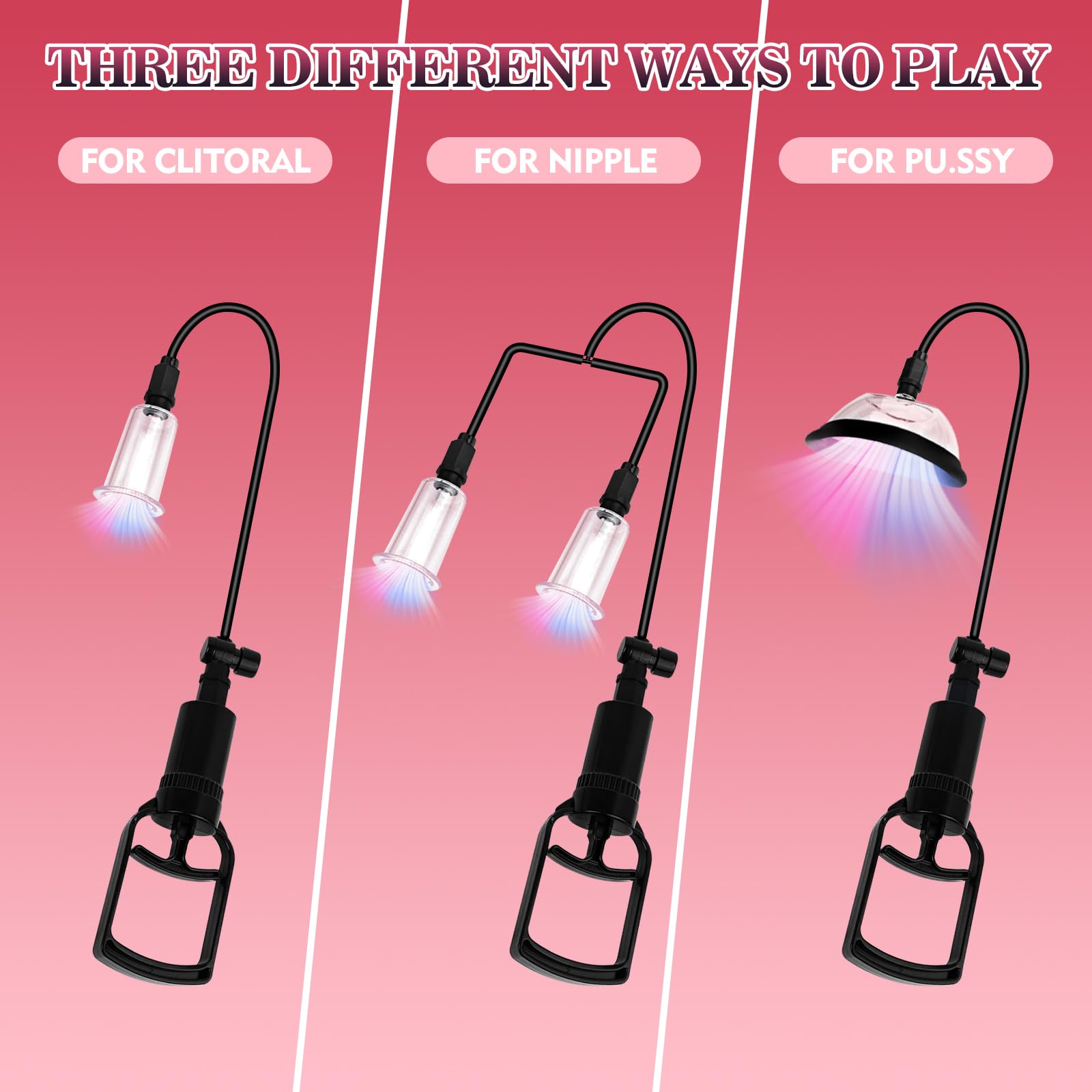 Pussy Pump Adult Sex Toys -Sex Toys for Women Nipple Toys & Vagina Toys - BDSM Nipple Sucking & Pussy Pump with 4 Cups,Clitoral Pumps Enhance Sensation, Increase Female Sexual Adult Sex Toy & Games