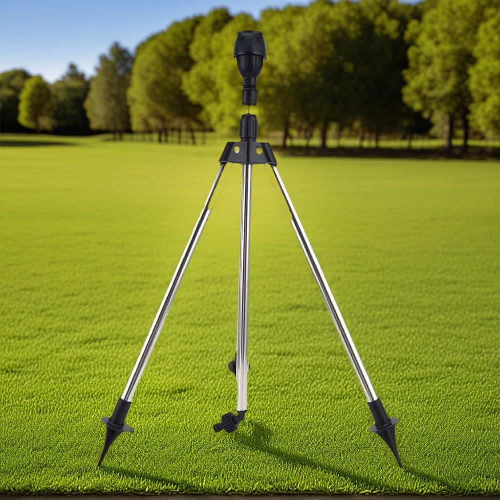 Dreibein Rasensprenger 360 Grad Wasser Sprinkler Automatischer Gartensprenger mit Metallgestell for Rasen Bewässerung
