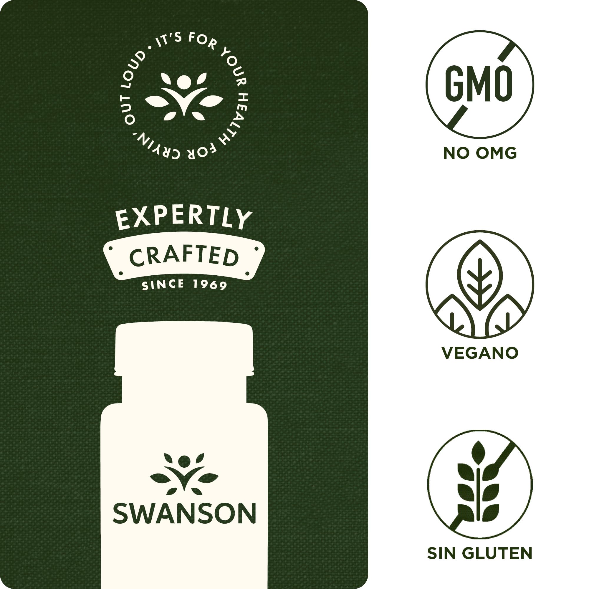 Swanson, Turmeric & Black Pepper (Cúrcuma y Pimienta Negra), 600mg, 60 Cápsulas vegetales, Testado en Laboratorio, Sin Soja, Vegetariano, Sin Gluten, No GMO