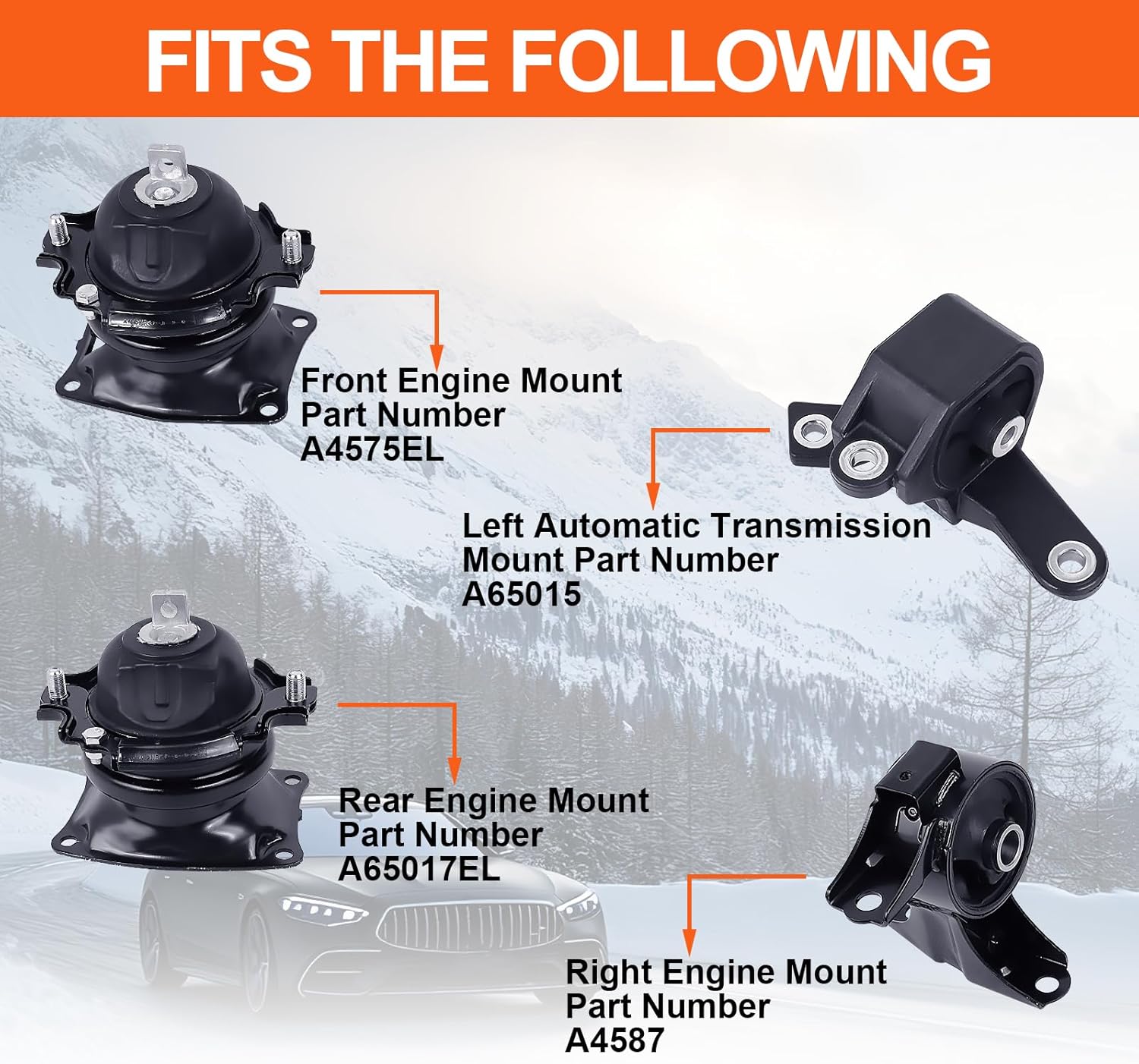 Engine Motor Mount Compatible with Honda Odyssey 2011 2012 2013 3.5L V6,Replacement for A4575EL A4587 A65017EL A65015