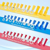 Vista 12 de Nilight 540 conectores de alambre termorretráctiles, impermeables, kit de terminales eléctricos marinos automotrices, anillo, horquilla, espada