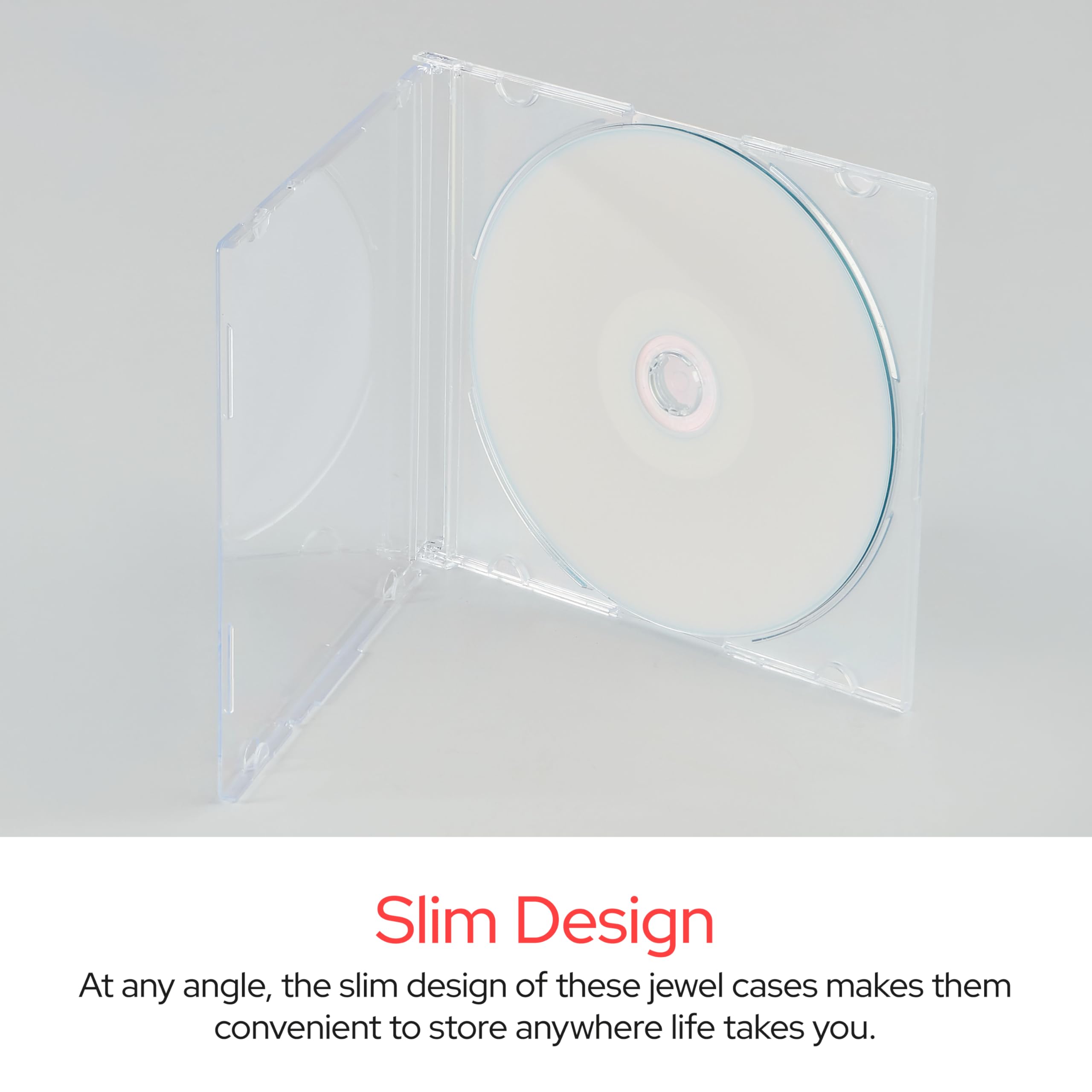 Verbatim Estojos para CD DVD Blu-Ray Clear Slim Jewel Cases, 5,2