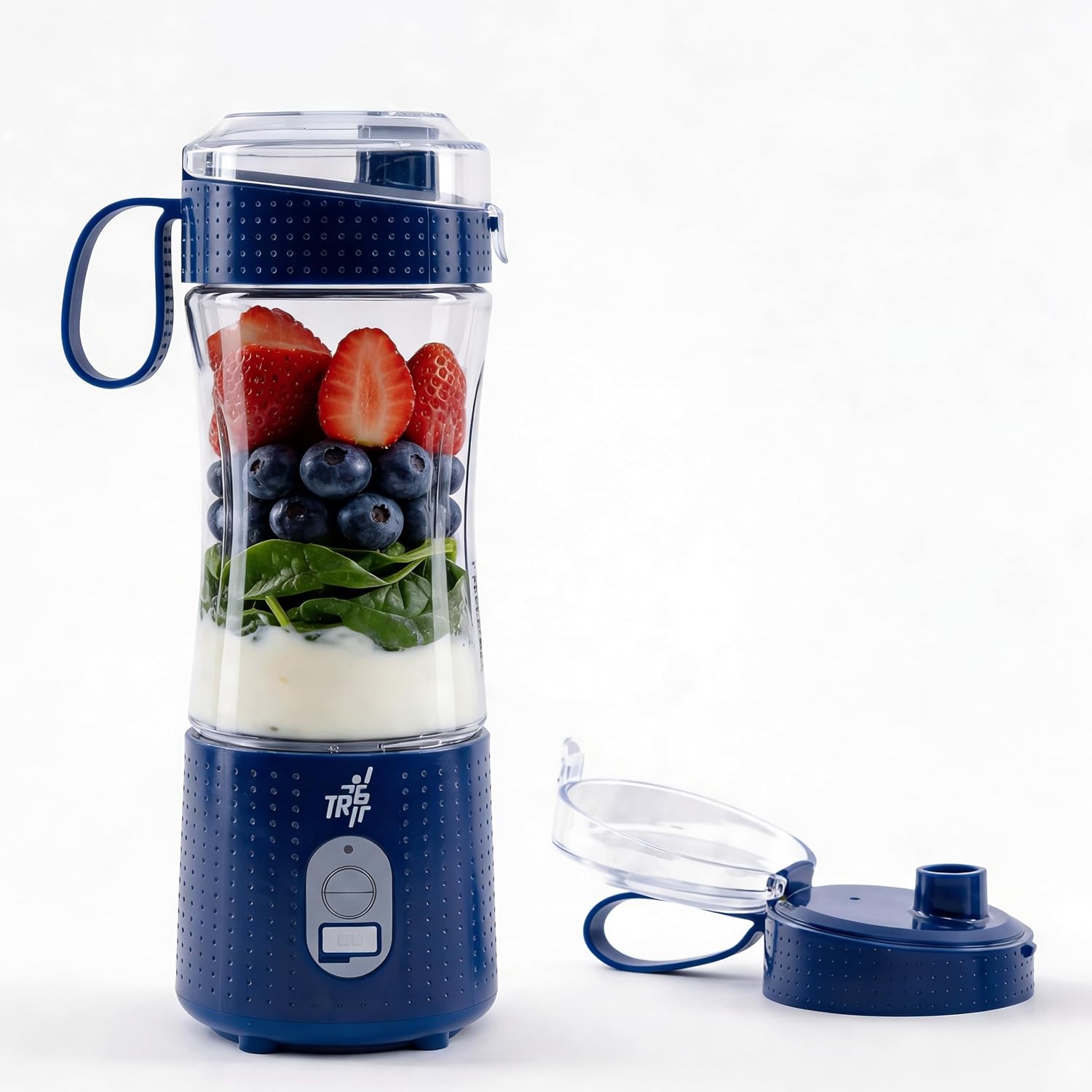 TR6 Blendmate Comfort Portable Blender 380ML | USB-C Rechargeable Mini Blender for Smoothies, Shakes & Ice Crushing | 4000mAh Battery, 6-Blade Tritan | Travel, Gym, Office (Blue)