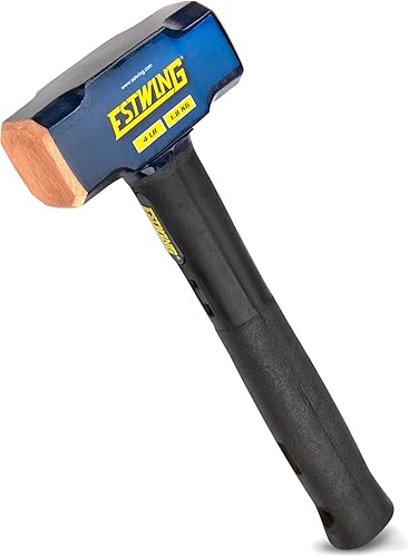 Estwing Martillo de trineo de cobre de 4 libras para uso en metalurgiaautomociónminería, cabeza bloqueada de acero, mango indestructible de 12