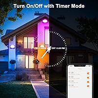 Vista 5 de Luces de inundación para exteriores, RGB, equivalente a 500 W, cambio de color inteligente y luz diurna 5700 K, luces de patio impermeables IP66 a