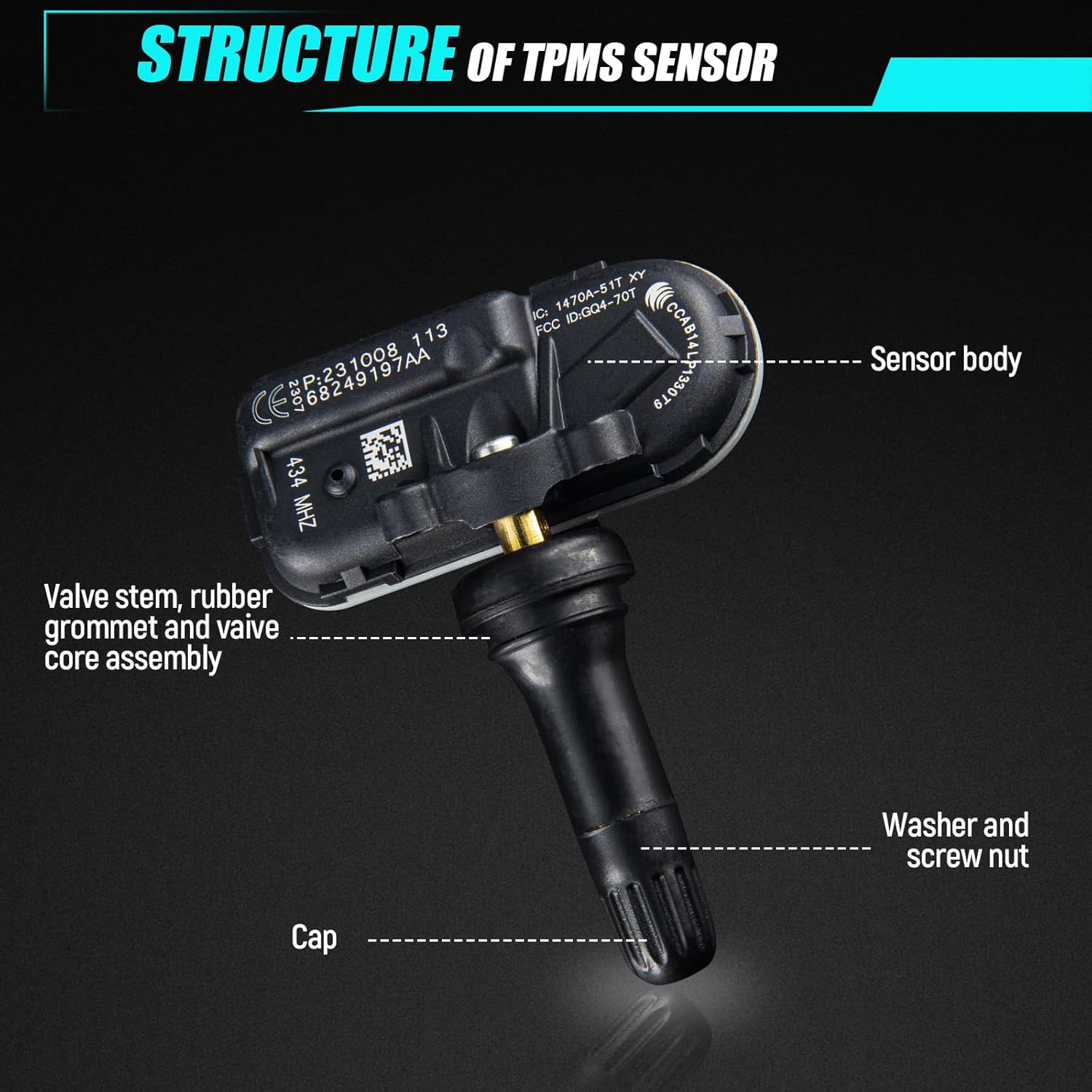 Pre-Programed TPMS Tire Pressure Monitoring System Sensor for:-Jeep Cherokee for:-Ram 1500/2500/3500 2014 2015 2016 2017 2018 2019 2020 202114 15 16 17 18 19 20 21 OE#68249197AA 4PCS