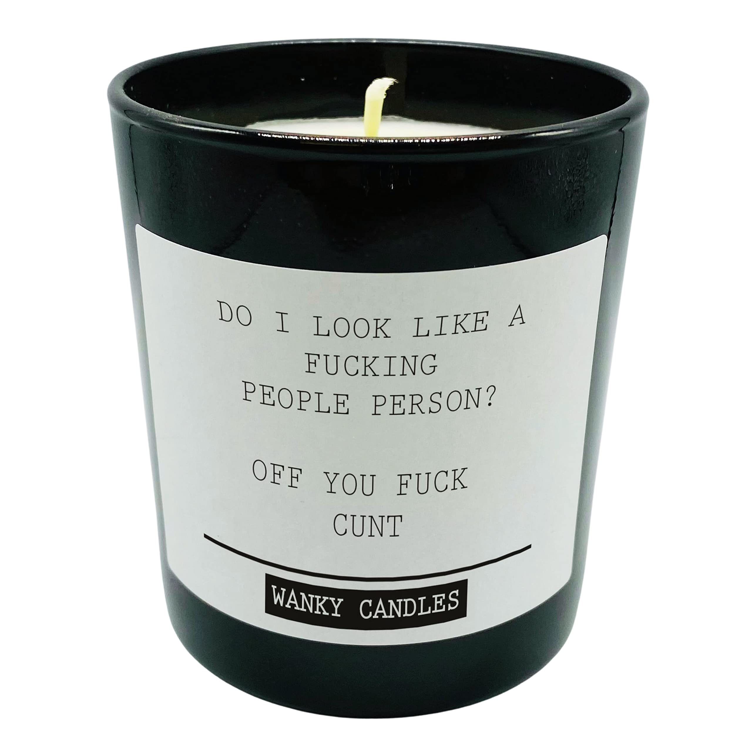 Wanky Candles Do I Look Like A People Person – Rude Pomegranate & Fig Scented Black Jar Candle WCBJ01