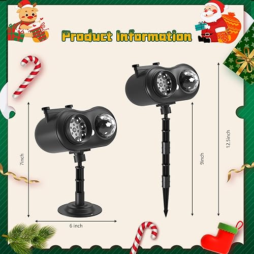 Miniatura 8 de LIFFY Proyector de luces de Navidad al aire libre - 3 en 1 efectos HD (Luces láser de Navidad + Ola del océano + 10 diapositivas y 10 colores)