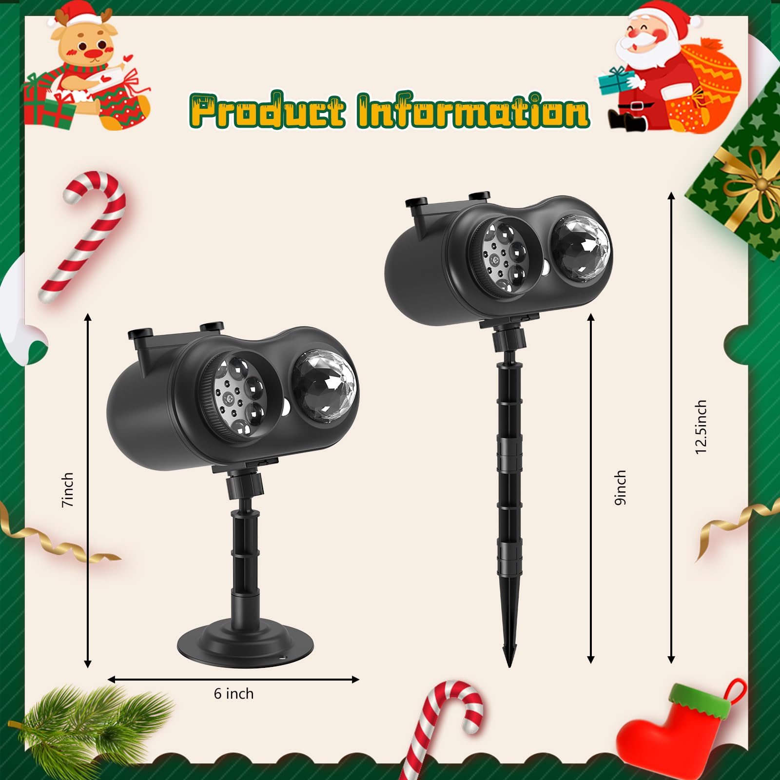 LIFFY Weihnachtsprojektor-Lichter für den Außenbereich – 3-in-1 HD-Effekte (Weihnachts-Laserlichter + Ozeanwelle + 10 Dias & 10 Farben), wasserdicht mit Timer, Urlaubs-Landschaftslicht für Innen- und