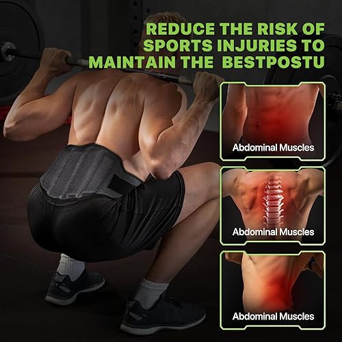 Miniatura 8 de Cinturón de levantamiento de pesas para hombres y mujeres, cinturón de gimnasio de apoyo lumbar y espalda de 8 pulgadas para culturismo, fitness,