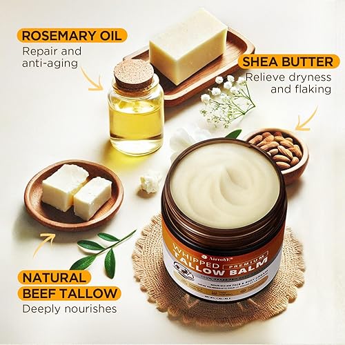 Miniatura 4 de Sarga de ternera alimentada con pasto para la piel crema hidratante corporal facial de ternera batida - Bálsamo de sebo natural para el cuidado de