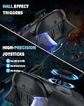 Bcofo Wireless Mobile Game Controller for iOS/iPhone/Android/Cell Phone/Switch/Laptop, Gaming Gamepad with Phone Clip for Gamers, Hall Effect Triggers, Wired PC Control, with RGB LED Lighting
