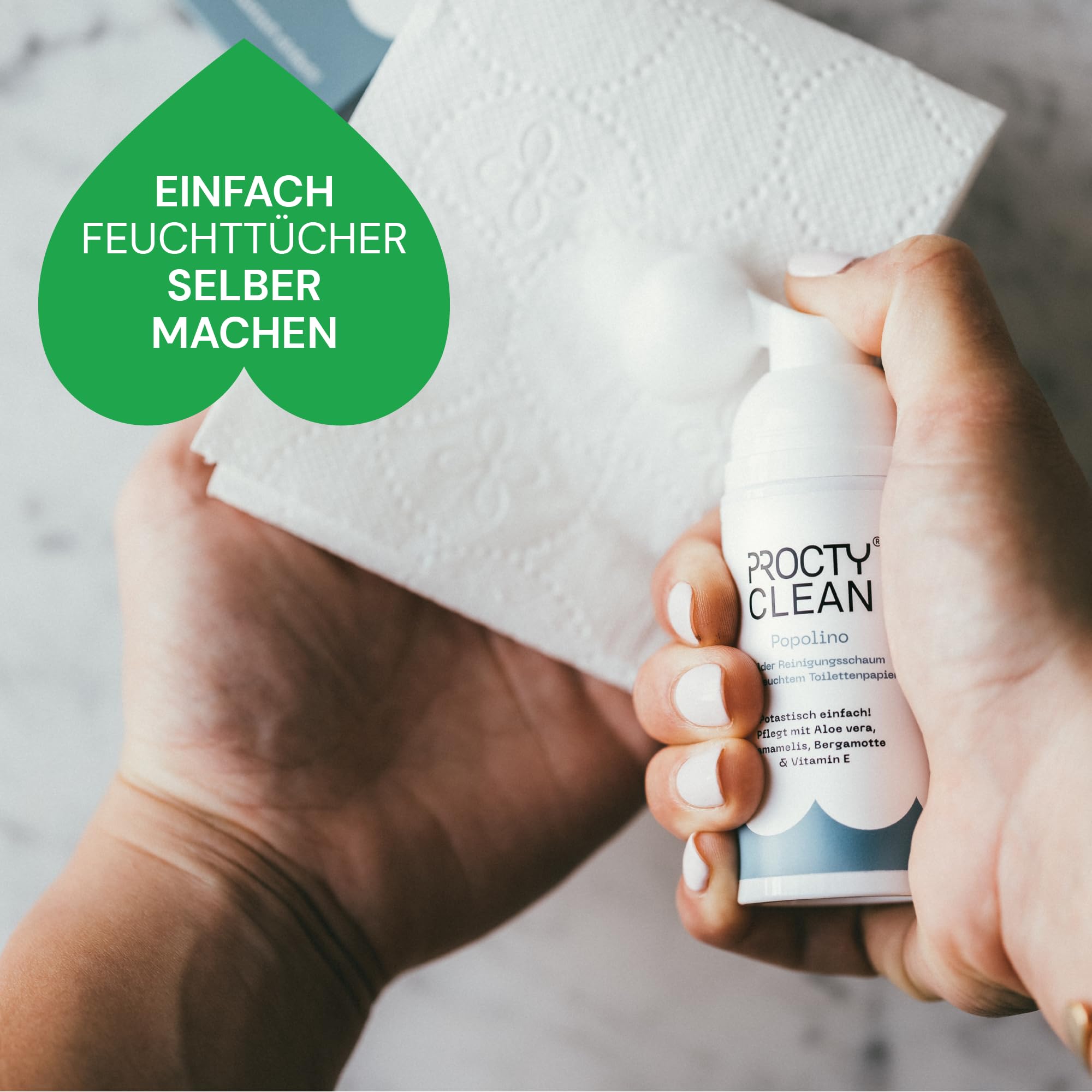 ProctyClean PoBox - Inftimpflege und Hygiene für den Po im Wohlfühl-Paket | Tägliche Pflege, Hilfe bei Hämorrhoiden, Analfissuren, Jucken, Brennen, statt feuchtem Toilettenpapier, auch als Geschenk
