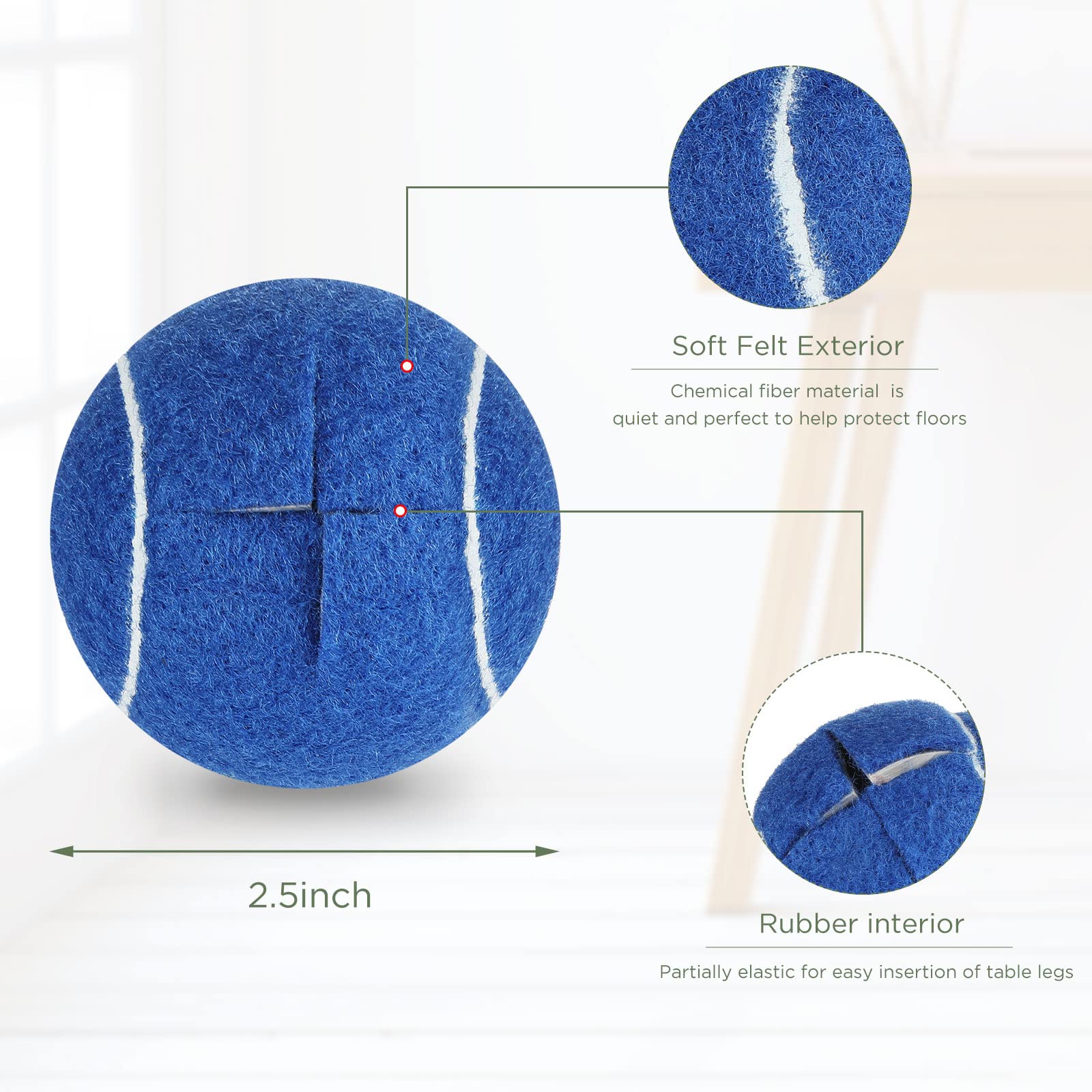Ronlok Lot de 4 balles de tennis pour déambulateurs - Balles de tennis de qualité supérieure pour pieds de meubles et protection des durs, durables, faciles à utiliser - Bleu Ronlok Lot de 4 balles de tennis pour déambulateurs - Balles de tennis de qualité supérieure pour pieds de meubles et protection des durs, durables, faciles à utiliser - Bleu