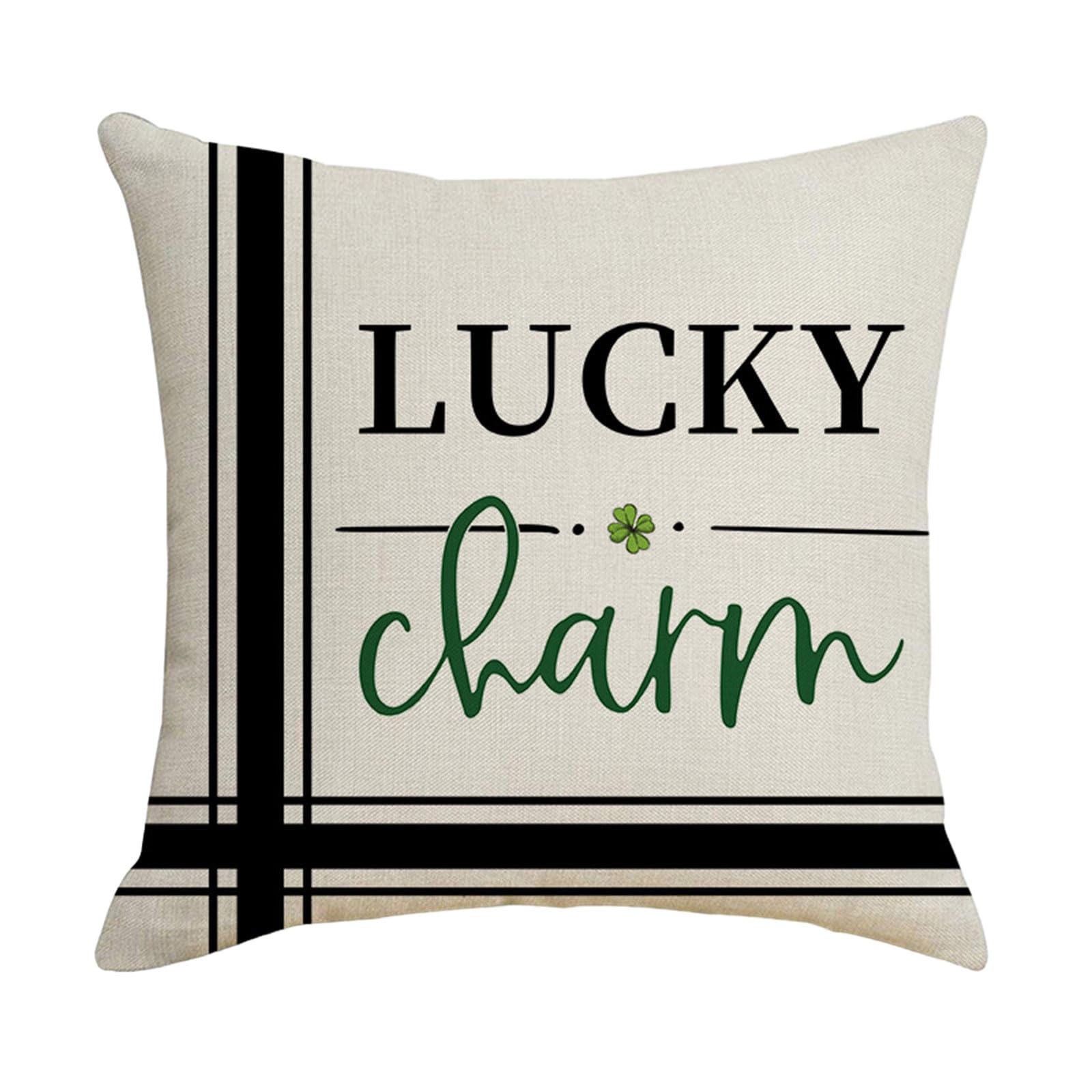 Nucelit Patricks Day Pillow Cover 18x18 Inch Clovers Throw Pillow Cases for Home Patricks Decorative Pillowcase Hotel Pillowcase