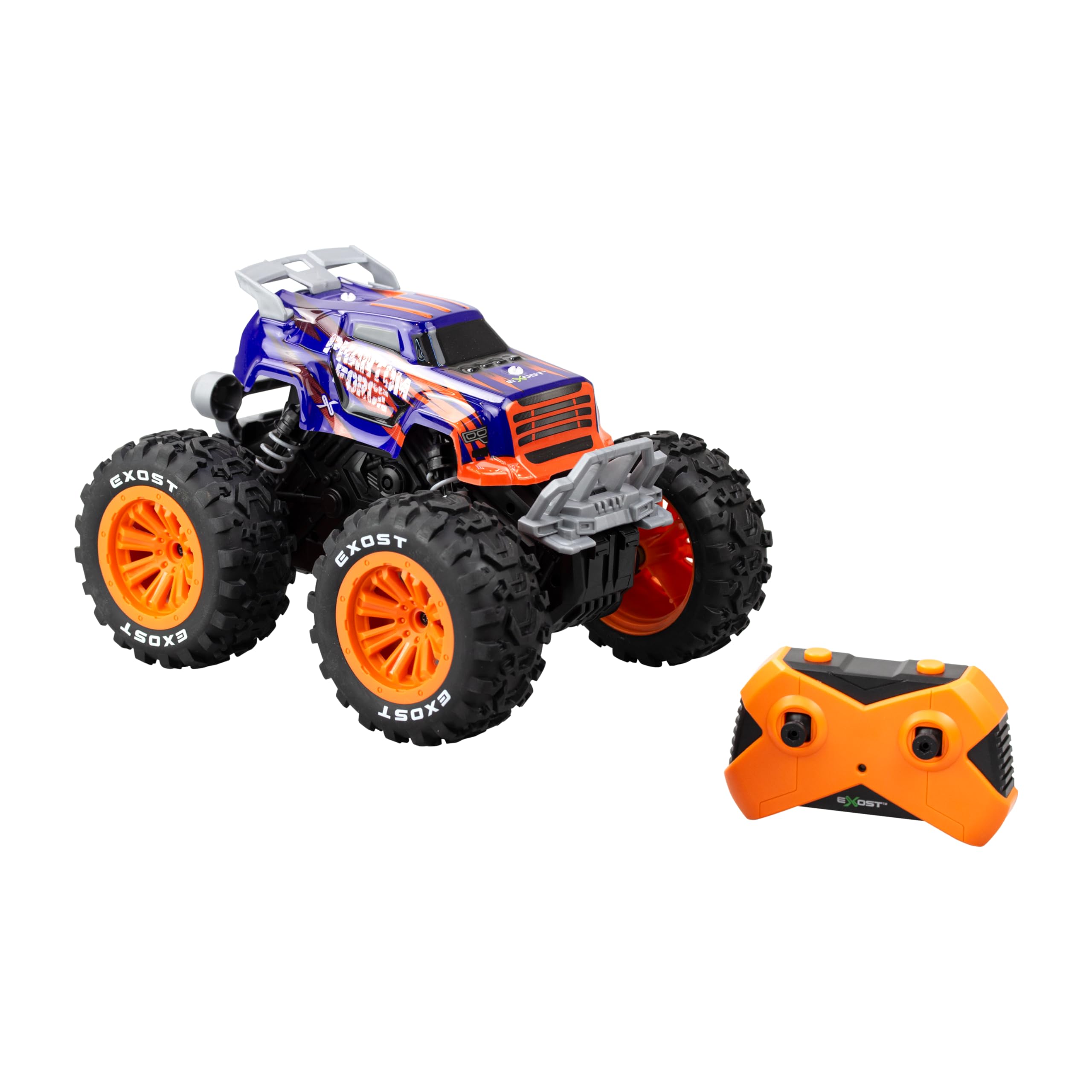 EXOST - Voiture télécommandée Phantom Force 1/16eme - 2.4Ghz – Violet - Orange - 28,5 cm