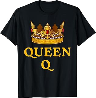 Q Letter Queen Q Letter Q Crown Capital Alphabet Q Monogram T-Shirt