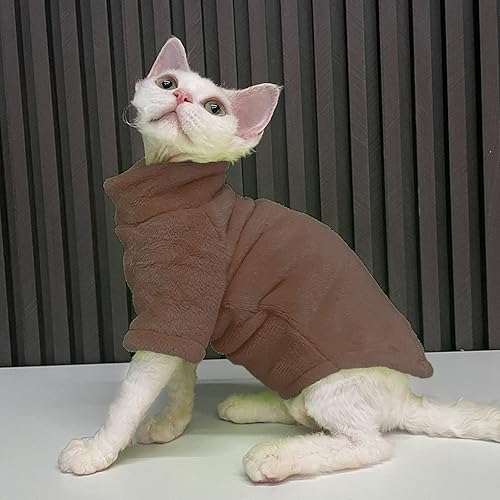 Miniatura 4 de Sphynx - Ropa para gatos sin pelo, transpirable, cálida, para gatos, color liso, para primavera, verano, otoño, linda ropa para gatos, chaleco,