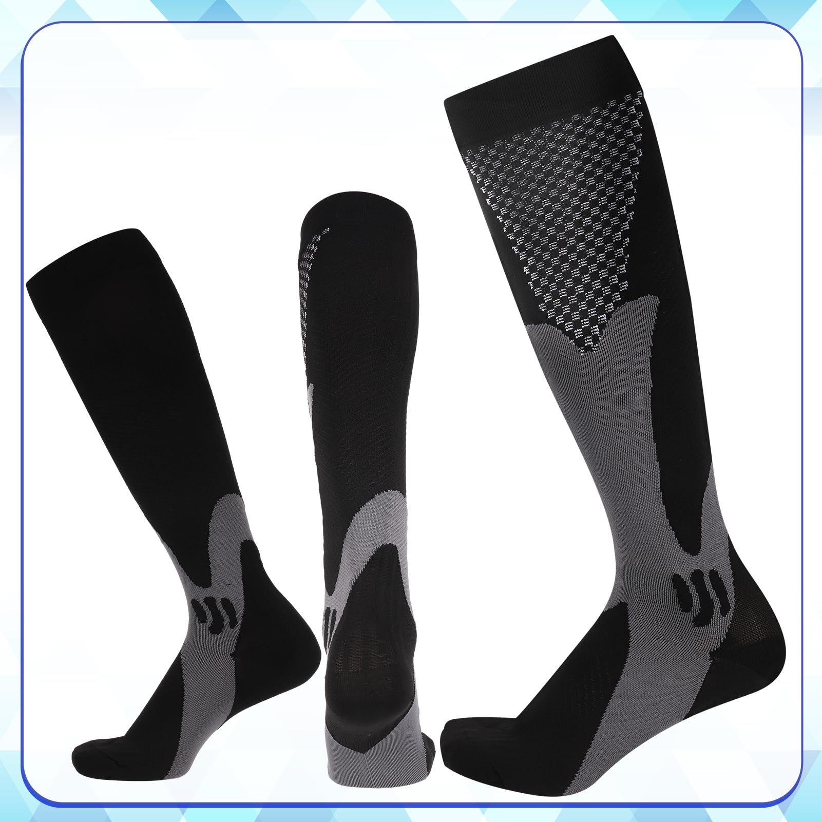 Utensilsto 4 pares de calcetines de compresión unisex, 15-25 mmHg, calcetines deportivos con elásticos, para hombre y mujer, para correr, hacer deporte