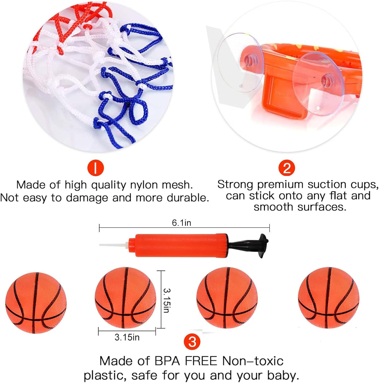 CYFIE 32"x23" Large Basketball Hoop and 5" Mini Basketball Hoop Toy for Kids