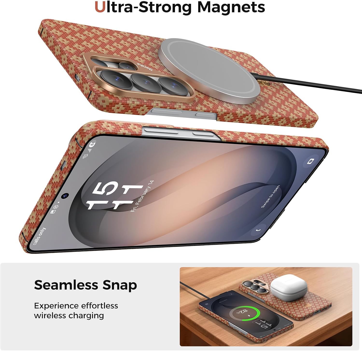  ArmorGrid Case for Samsung Galaxy S26 Ultra [0.05in Ultra Thin][Dupont Kevlar Fiber] Slim Kevlar Case Compatible with MagSafe, Minimalist Everyday Carry for Business Travel & Daily Commute thumbnail