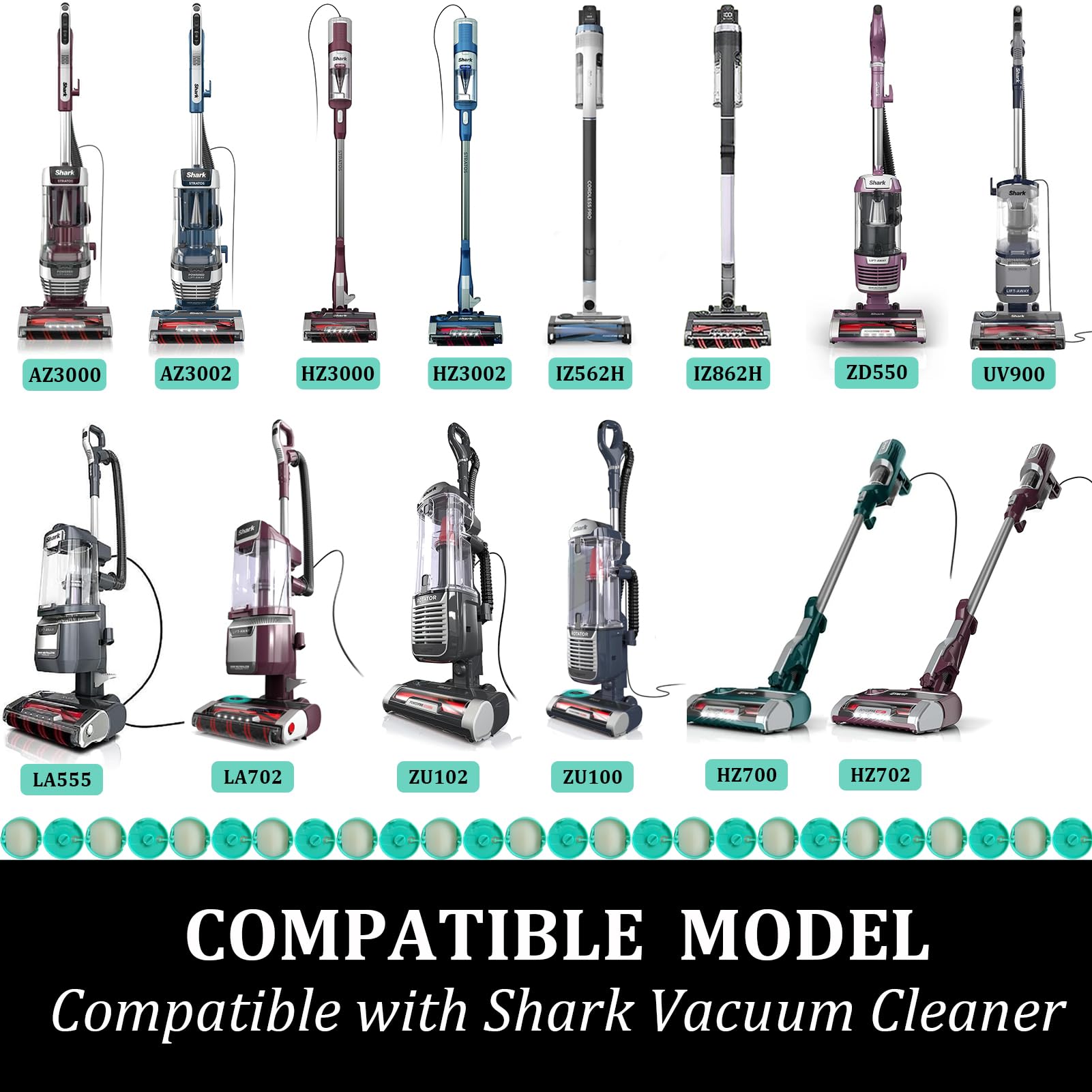 ZVJV 6 Pack 1541FC3000 Odor Neutralizer Technology Vacuum Replacement Cartridges Compatible with Shark AZ3000 AZ3002 HZ3000 HZ3002 IZ862H IZ562H ZD550 Vacuum Cleaner & Air Purifier, Teal, Original