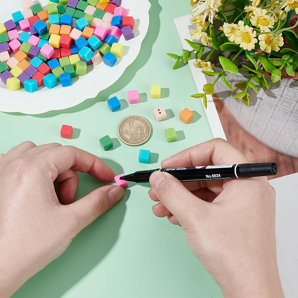 BENECREAT 140Pcs 10 Colors Blank Dice - Image 3
