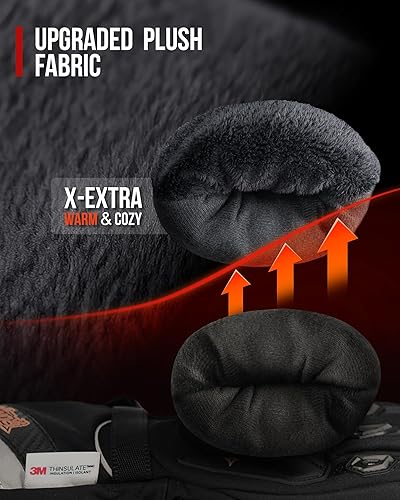 Miniatura 2 de Guantes de invierno para motocicleta, impermeables, para pantalla táctil, resistentes al viento, para motocicleta, esquí, guantes cálidos para clima