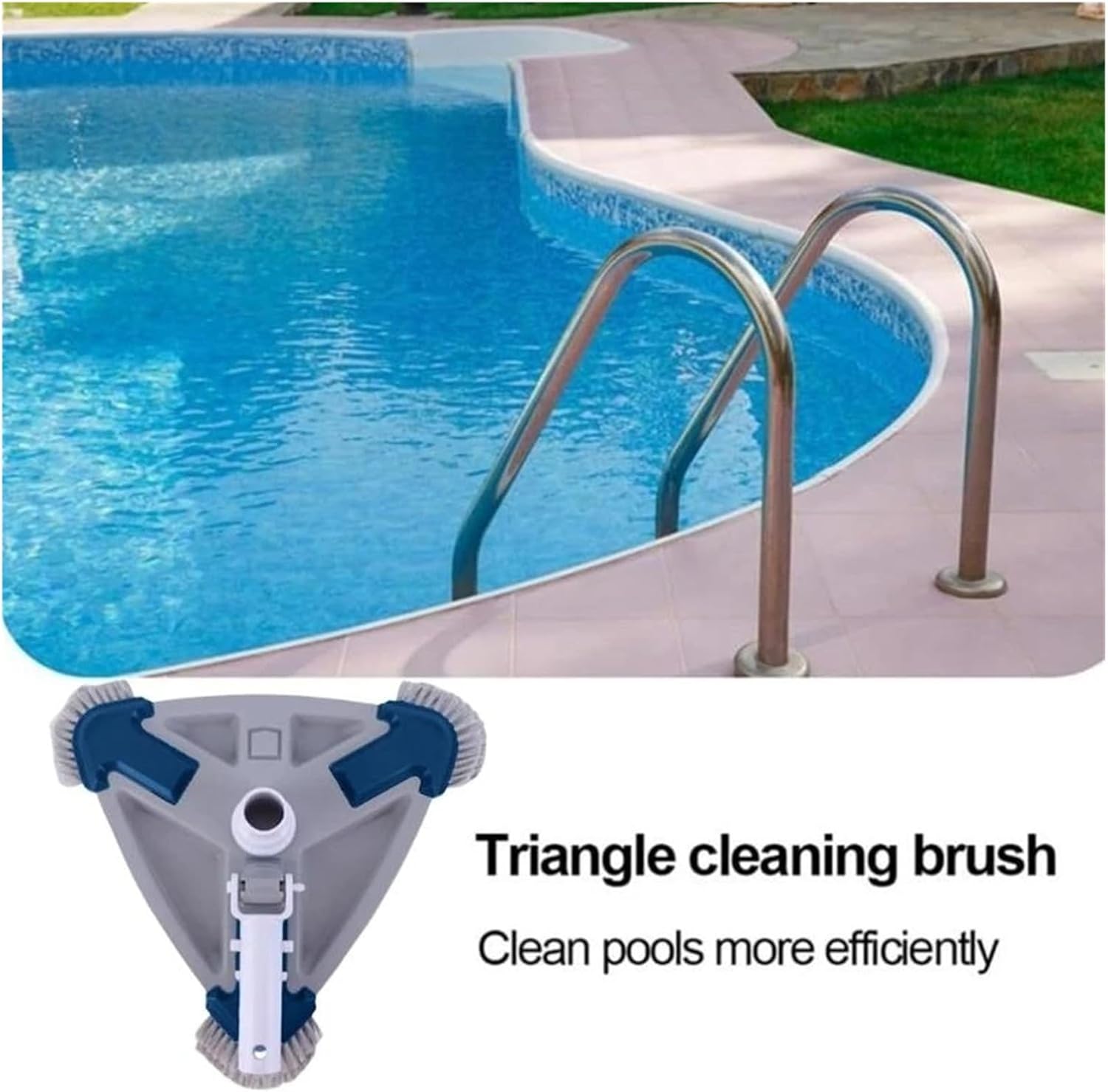 Triangular Pool Vacuum Head for Pools Professional Pool Cleaning Head with Dense Soft Bristles Triangular Head