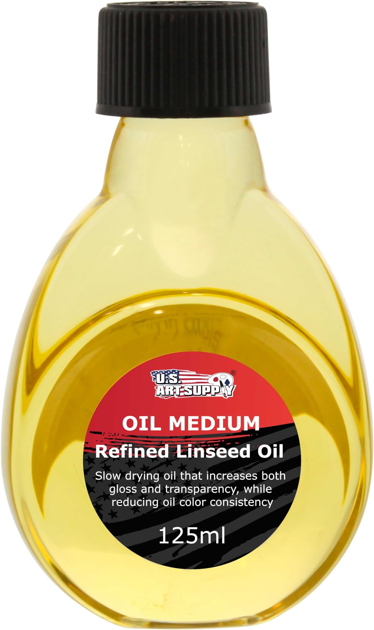 U.S. Art Supply Refined Linseed Oil, 125ml (4.2 oz) Fluid Medium - Linseed Oil for Wood, Painting Mediums & Wood Finishing