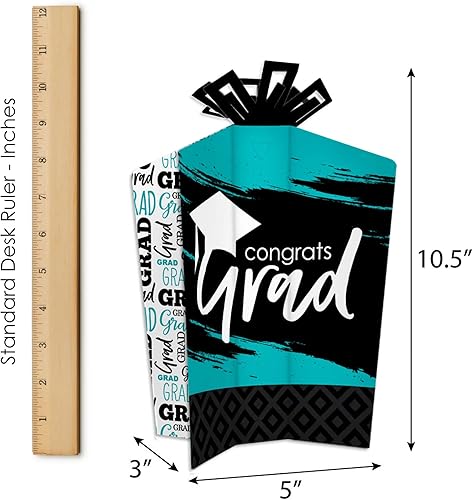 Miniatura 6 de Big Dot of Happiness Teal Grad - Best is Yet to Come - Decoración de fiesta de graduación turquesa 2023 y confeti - Excelente kit de centro de mesa