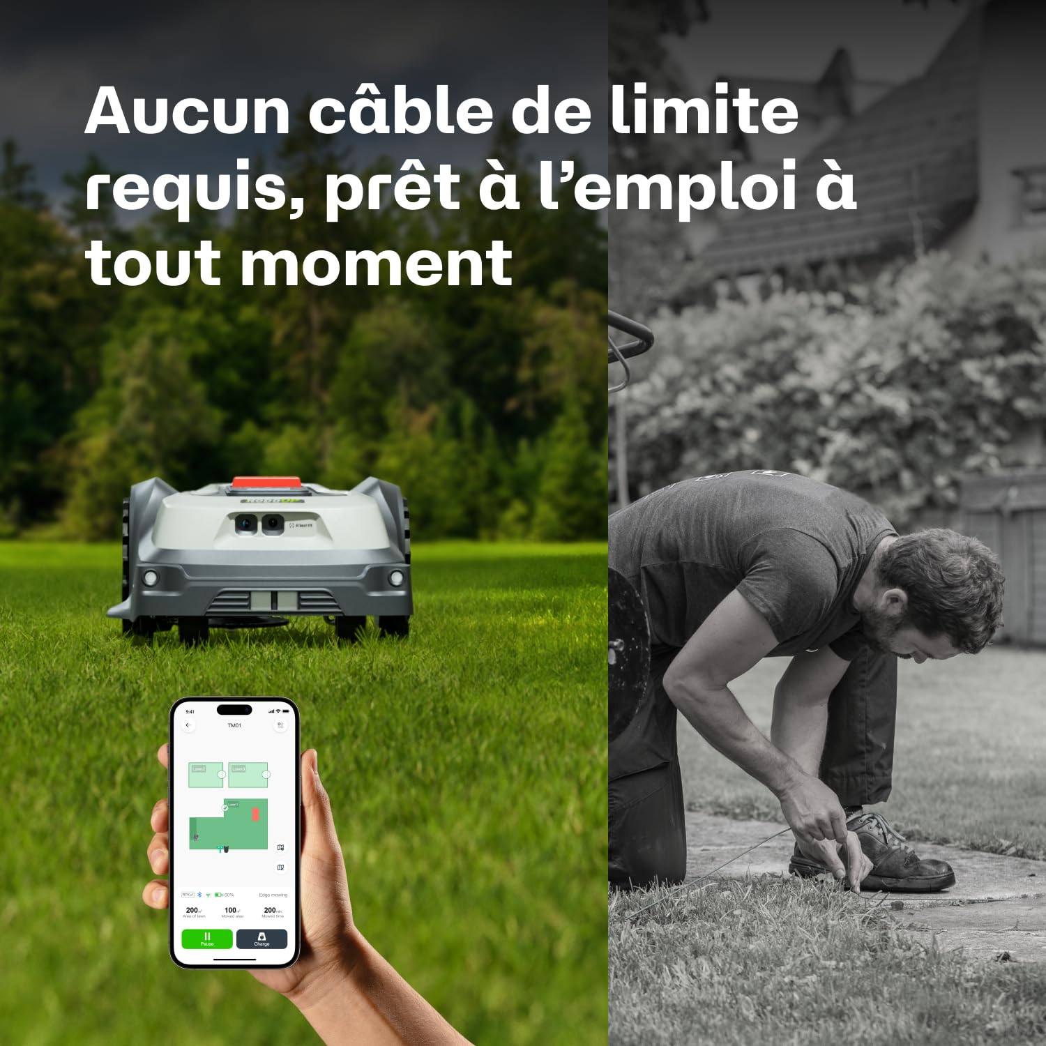RoboUP Robot Tondeuse sans Fil Périphérique T600 et Garage — vue 2