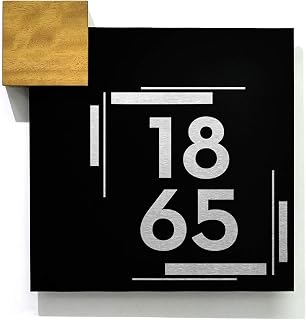 Modern Wall Hanging Sign - Black Aluminum (ACP) and Fiber Laser Engraving - Modern Home Decor - House Number Sign - House warming Gift