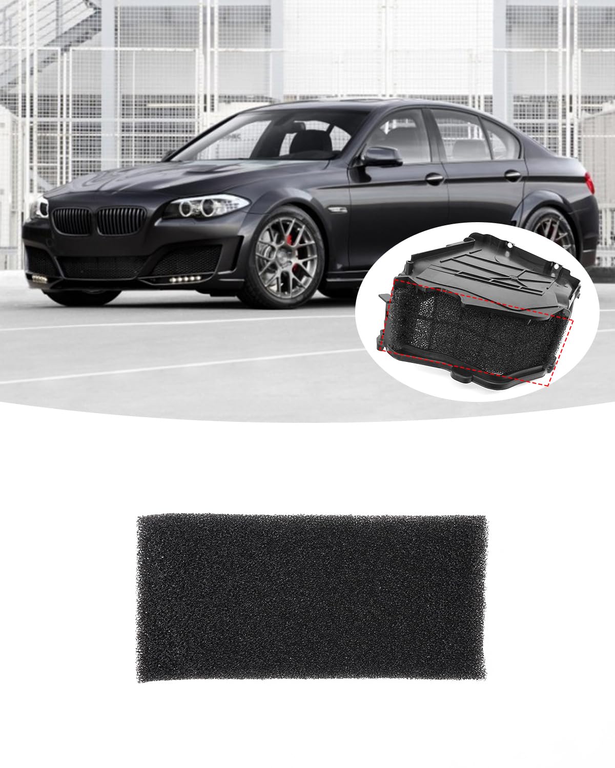 Gebläsemotor Staubdichter Schwamm-Grobfilter für BMW F01 F02 F07 F10 F11 F18, Verdampferbox Gebläse Klimaanlage Staubdichter Schwammfilter für BMW 5er 7er-Serie