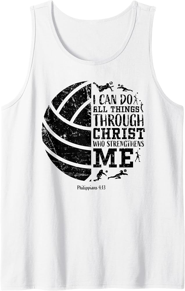 Christian Voleibol Filipenses 4:13 Fe Religiosa Verso Tank Top