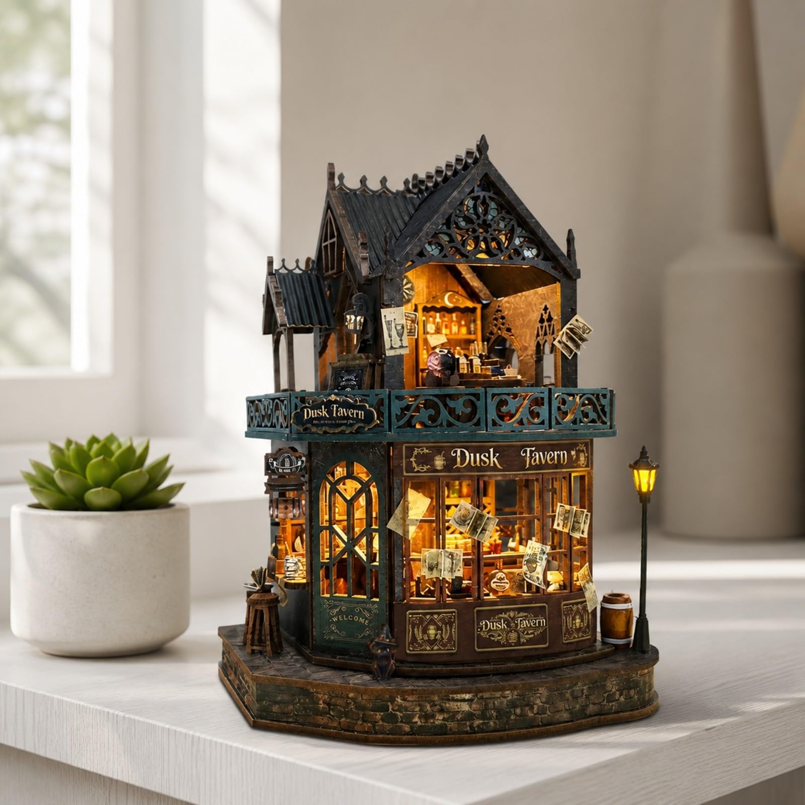 Modellino di DIY in Miniatura Dettagliato Modellismo per Adulti, Scrivania, Libreria
