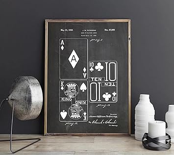 Amazon Co Jp デッキトランププリント ポーカーギフト ポーカープリント カジノポスター 男の洞窟の装飾 バーウォールアート60x80cm 1個フレームなし ホーム キッチン