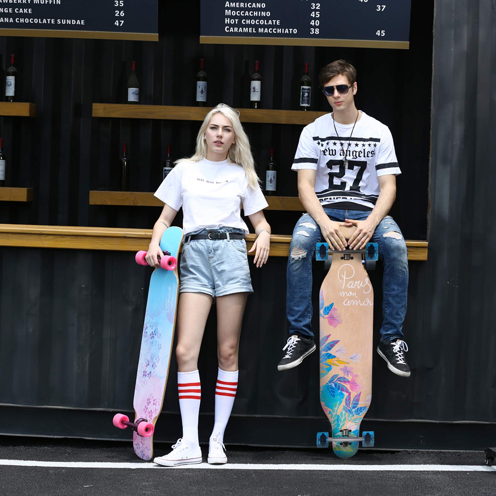 Amazon.co.jp: Junli 41インチ フリーライド ロングボード スケート